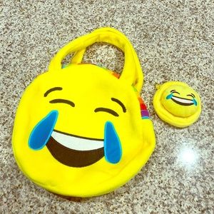 Fuzzy Smiling 😂 Emoji Purse 🤣 w/Coin Bag